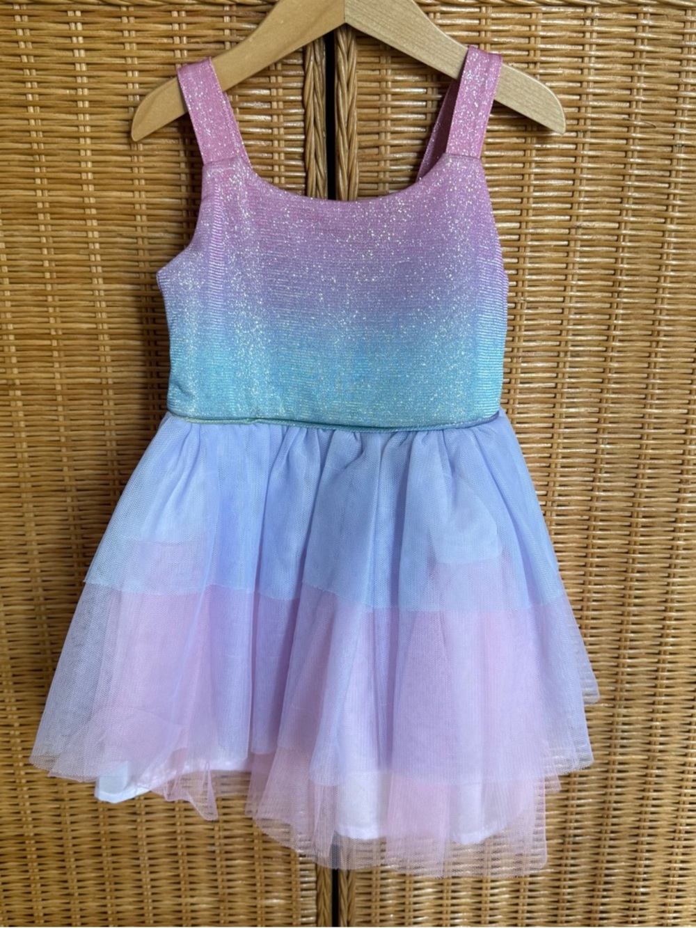 Zunie Sparkle Ombre Tulle Dress in Pink & Blue - Picture 2 of 6